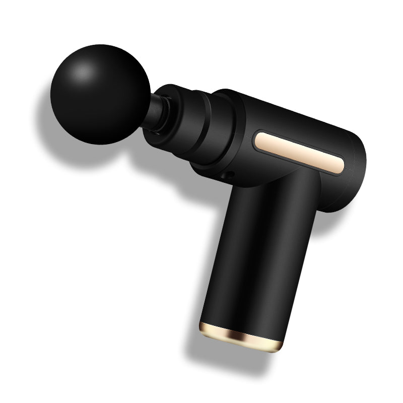 Compact Percussion Massage Gun with Multiple Heads and Quiet Motor