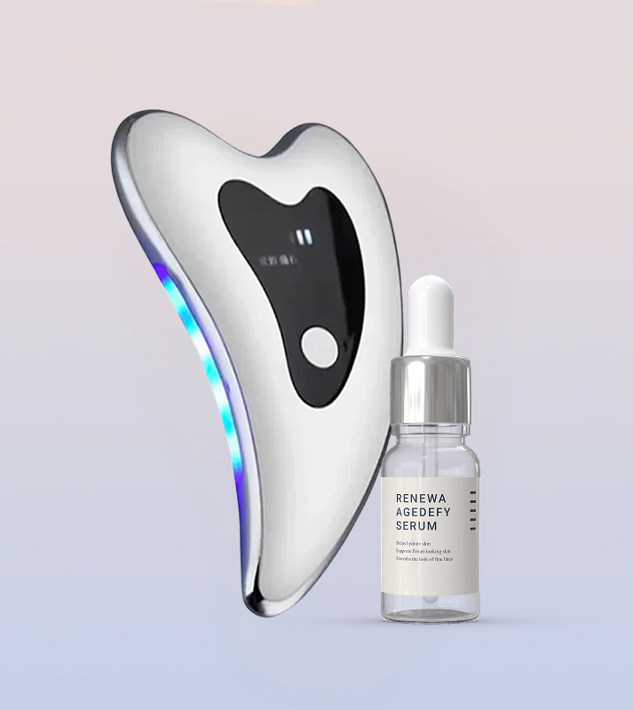 Gua Sha Facial Sculpting Tool with Red Light Therapy and Vibration