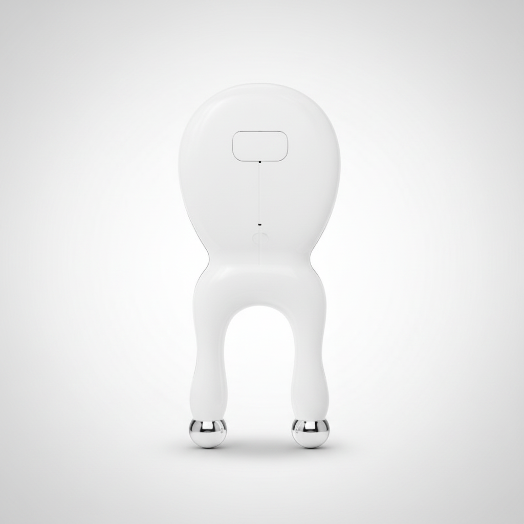 NOVARO mini facial sculpting tool with red blue and purple LED light modes and contoured silicone head