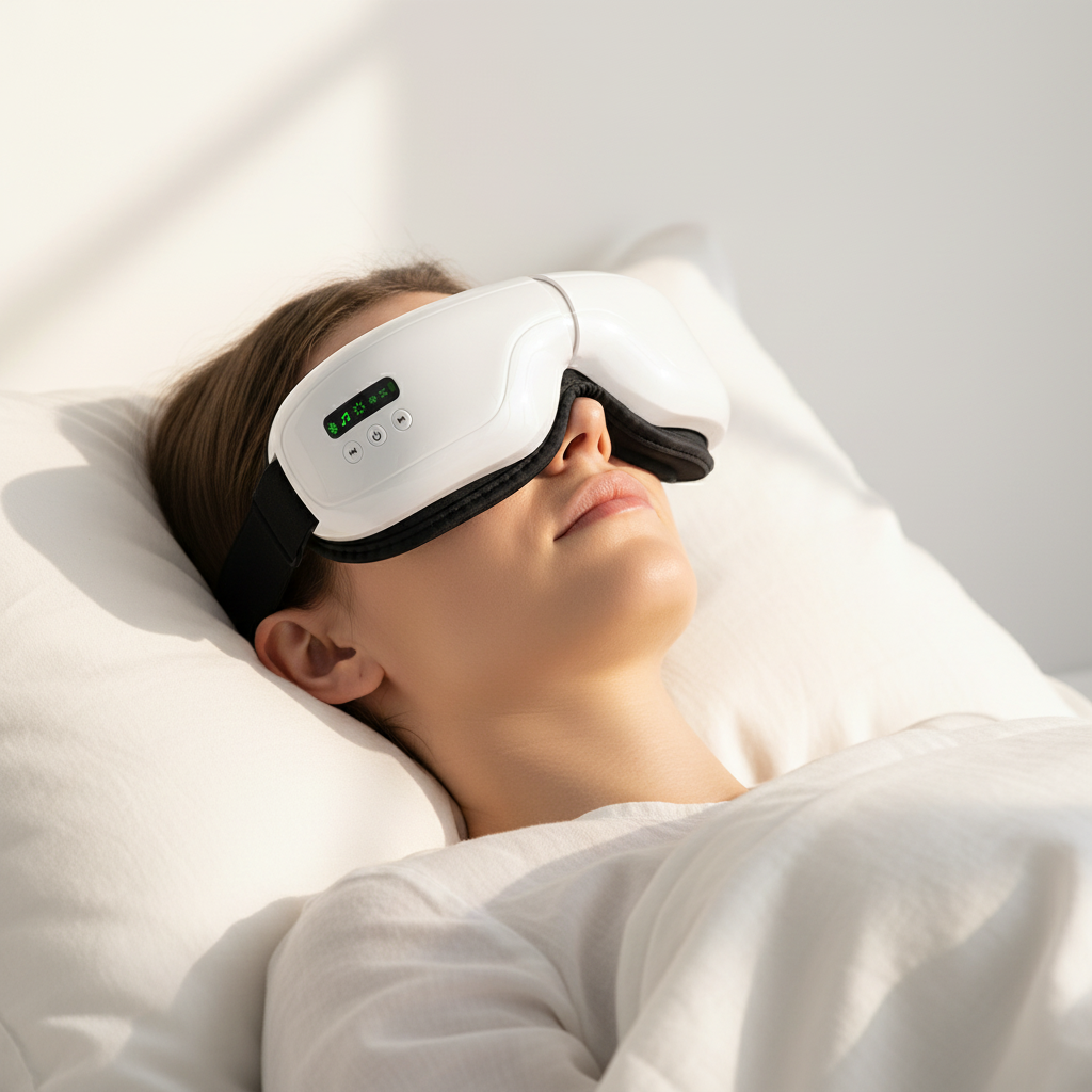 NOVARO heated eye relaxation mask with Bluetooth audio adjustable warming and vibration modes
