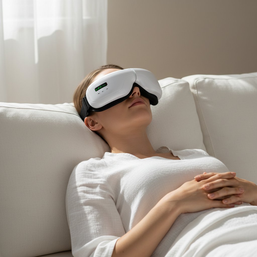 NOVARO heated eye relaxation mask with Bluetooth audio adjustable warming and vibration modes