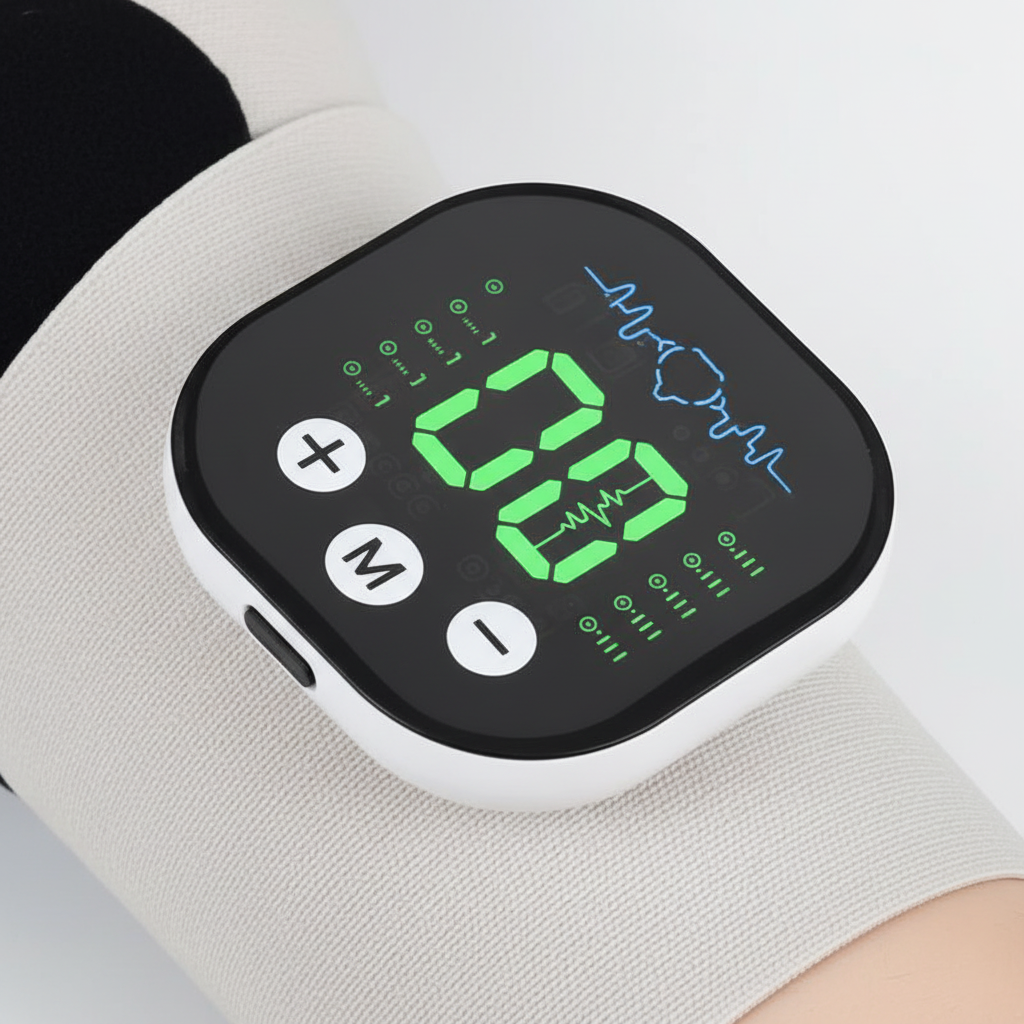 NOVARO multi-mode wrist and hand wellness tool with adjustable intensity LED display and rechargeable battery