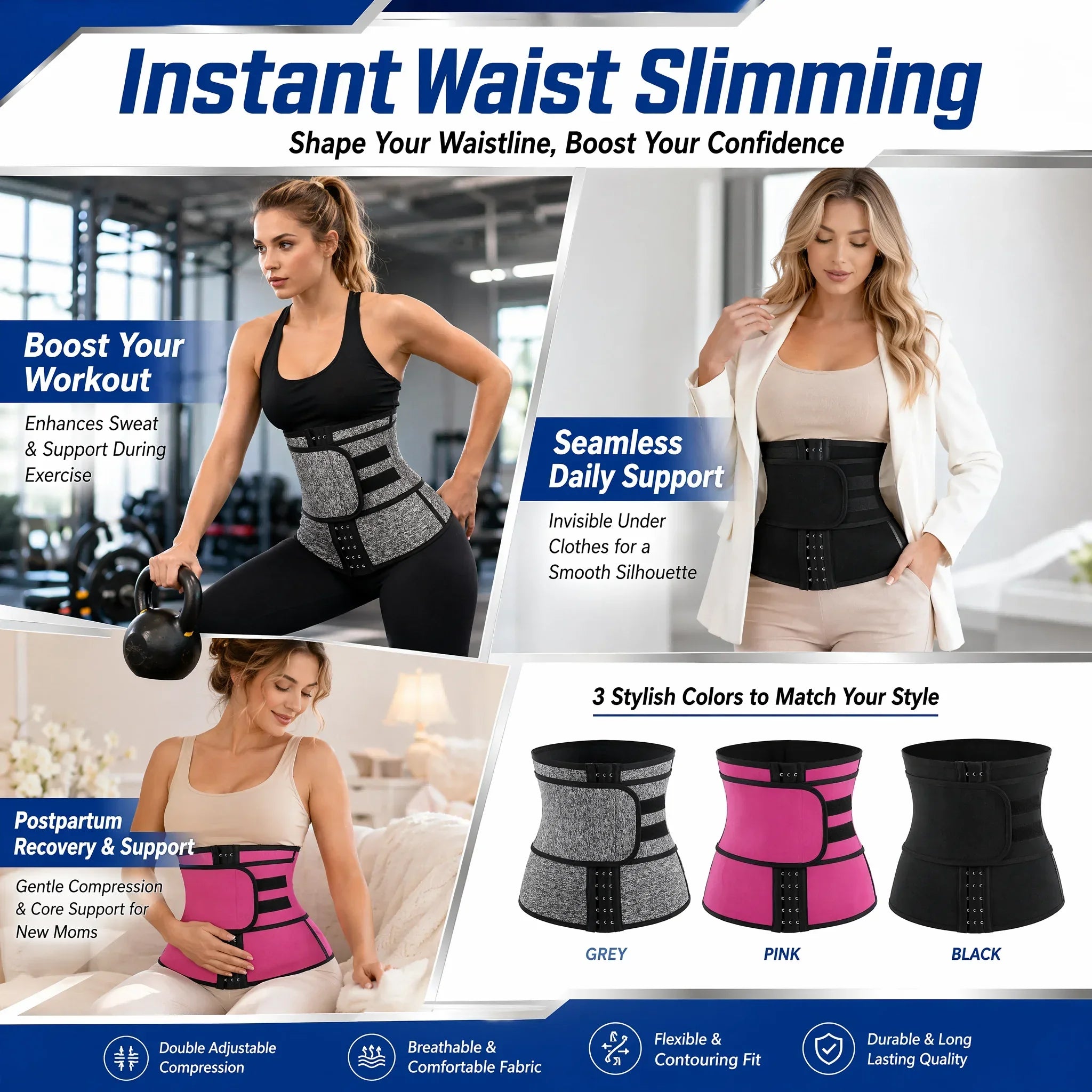 Women Waist Trainer Belly Slimming Sheath Sauna Body Shaper Reducing Shapewear Corset Tummy Sweat Workout Fat Burn Trimmer Belt