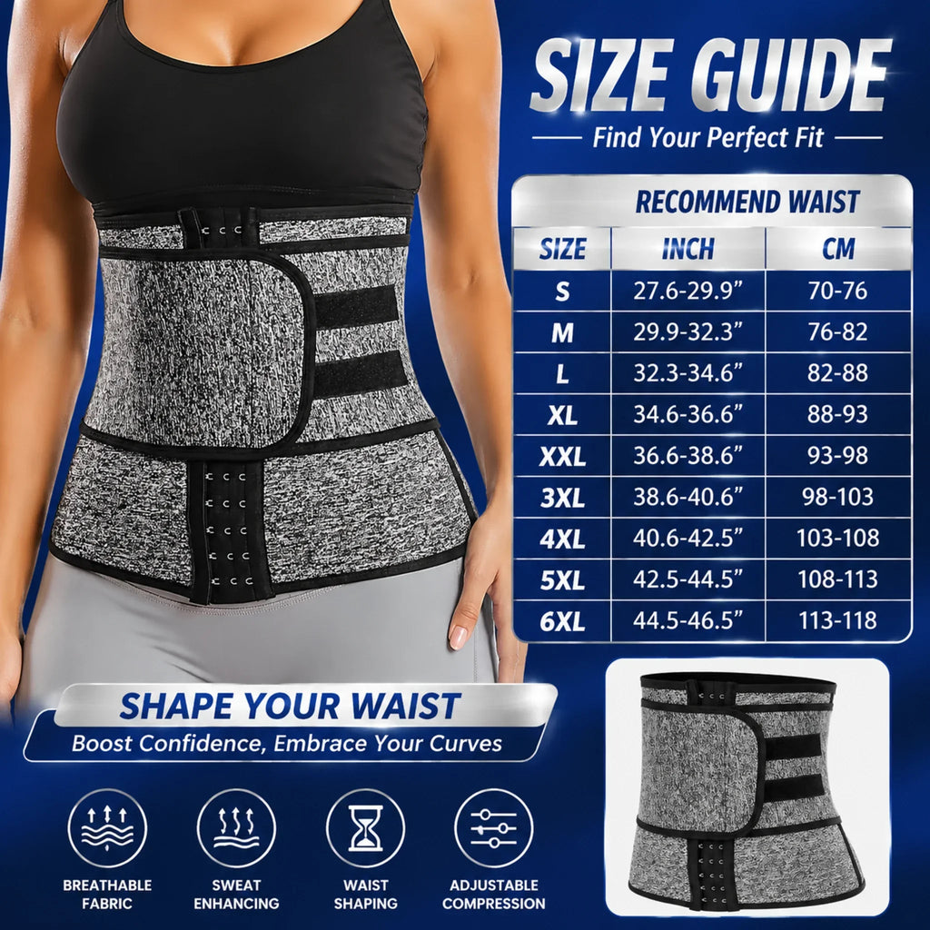 Women Waist Trainer Belly Slimming Sheath Sauna Body Shaper Reducing Shapewear Corset Tummy Sweat Workout Fat Burn Trimmer Belt