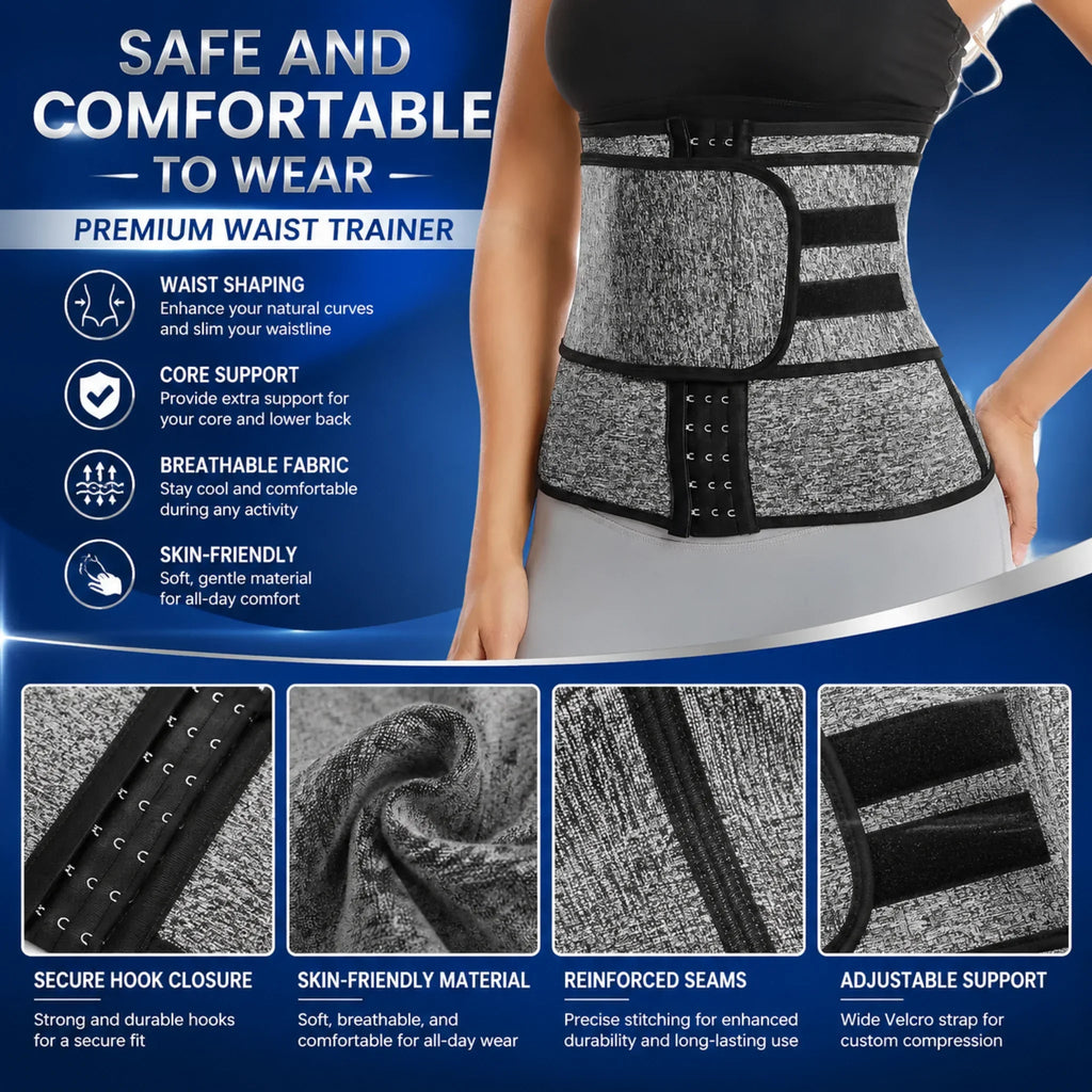 Women Waist Trainer Belly Slimming Sheath Sauna Body Shaper Reducing Shapewear Corset Tummy Sweat Workout Fat Burn Trimmer Belt