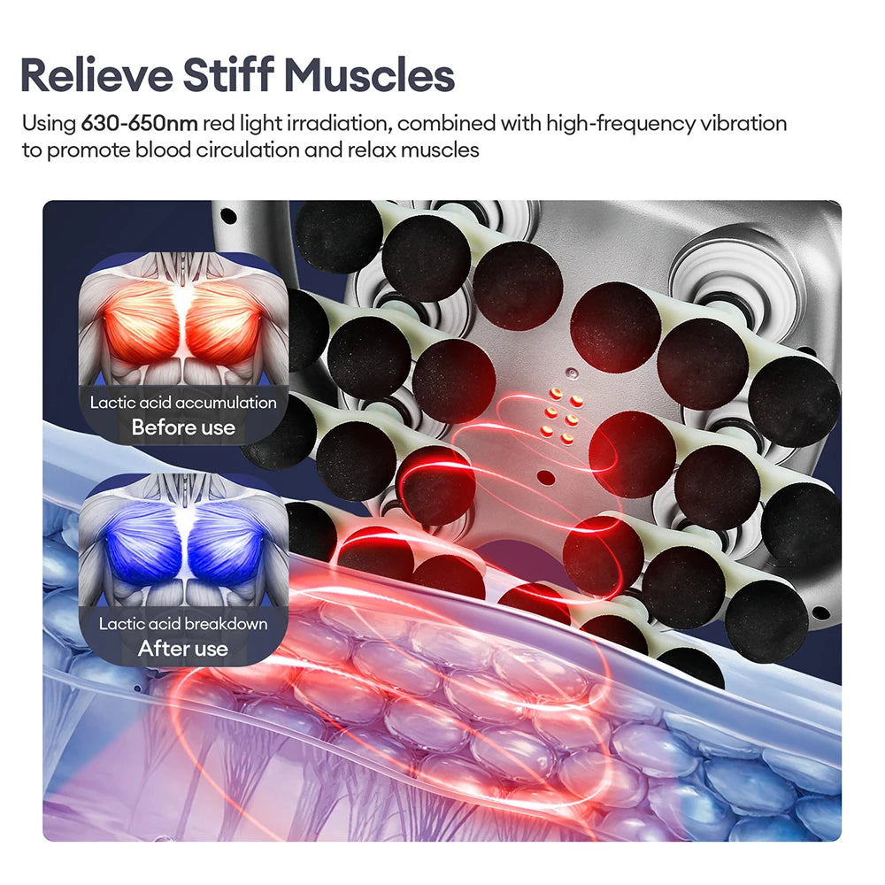 Deep Tissue Percussion Massage Gun with Multiple Heads and Adjustable Intensity