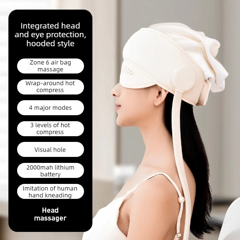 Heated Head Massager with Air Compression and Eye Therapy for Deep Relaxation