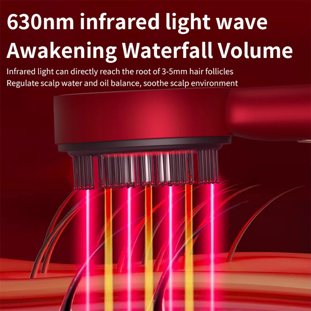 Red Light Therapy Scalp Massage Comb for Hair Growth Stimulation