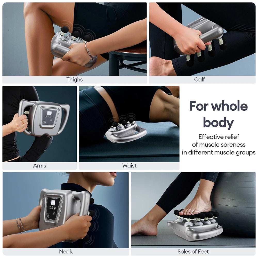 Deep Tissue Percussion Massage Gun with Multiple Heads and Adjustable Intensity