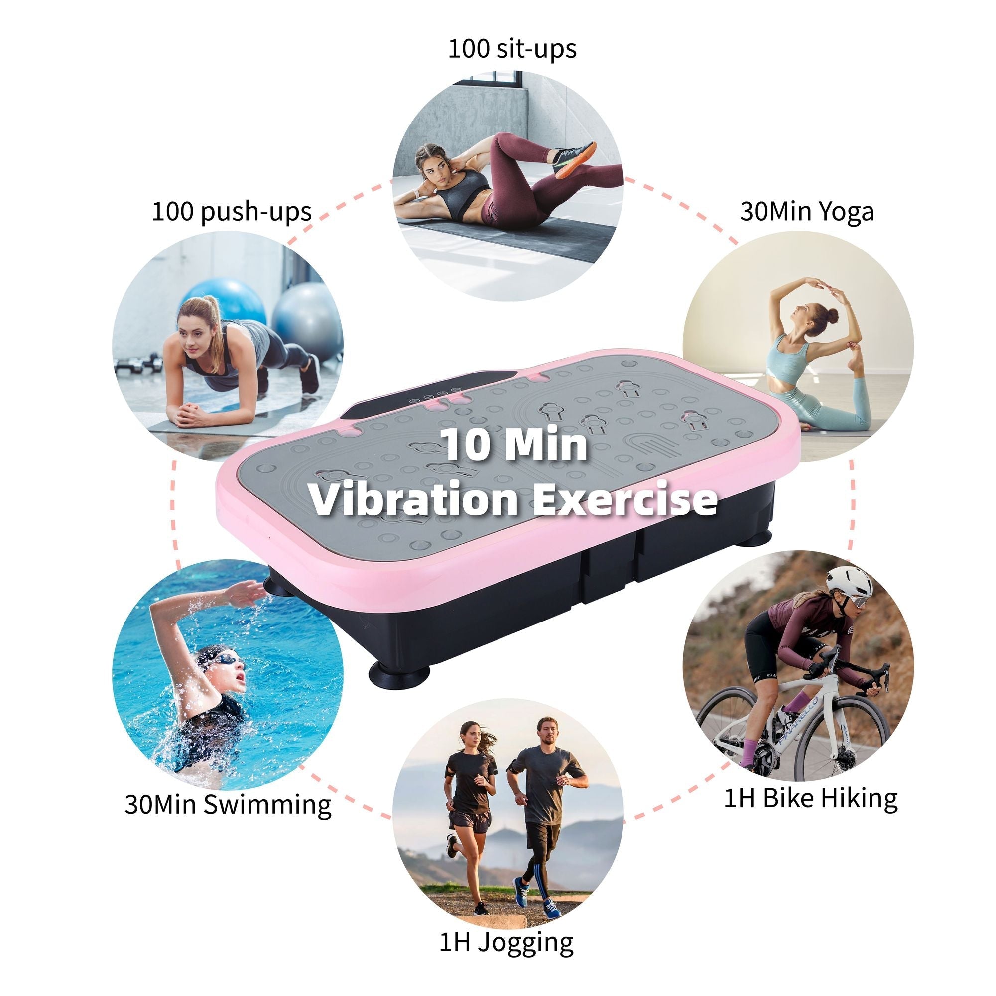 Whole-Body Vibration Plate Fitness Platform with Stabilizing Handles