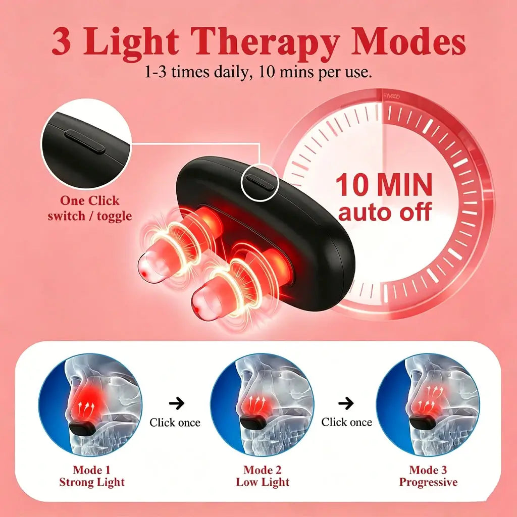 Nasal Red Light Therapy Device for Sinus and Respiratory Wellness